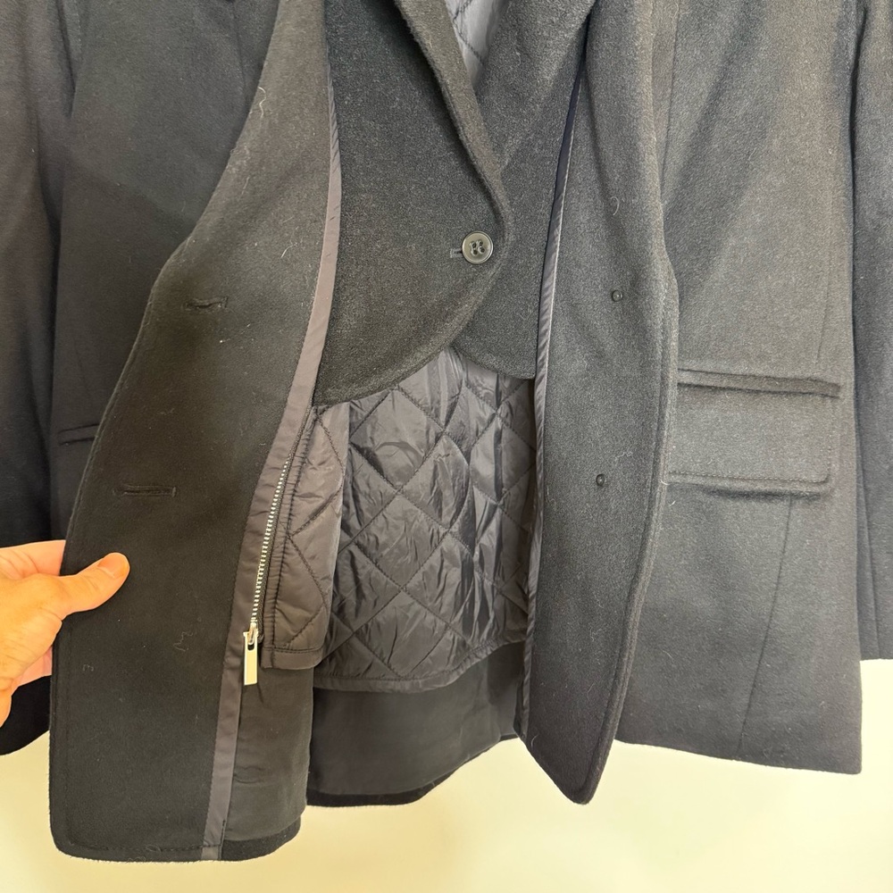 Tibi Recycled Wool Cashmere Double Collar Liam Jacket size small in black - Picture 15 of 16